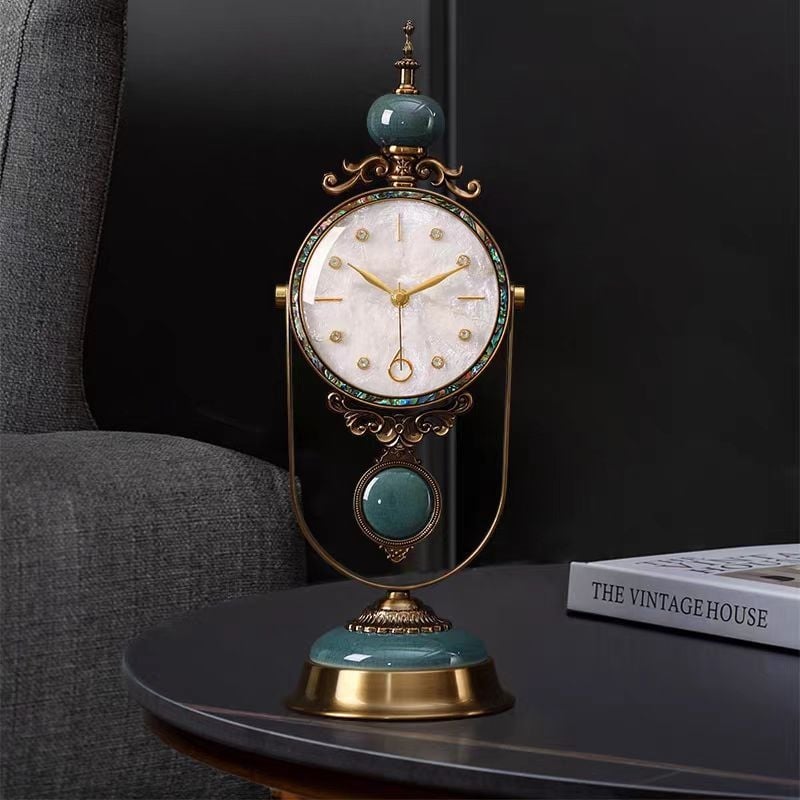 Amerikai stílusú asztali ingaóra — retro kvarc, elemmel működő, fém burkolat, bevonatos üveg, alkalmas hálószobára, dolgozószobára vagy étterembe