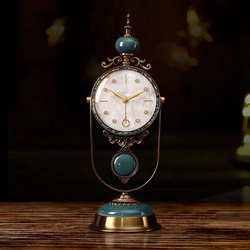 Amerikai stílusú asztali ingaóra — retro kvarc, elemmel működő, fém burkolat, bevonatos üveg, alkalmas hálószobára, dolgozószobára vagy étterembe