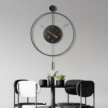 Španjolski minimalistički zidni sat, kružni brojčanik od željeza, kvarcni pogon, baterijsko napajanje, jednostrani, tih dizajn