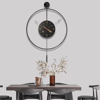 Španjolski minimalistički zidni sat, kružni brojčanik od željeza, kvarcni pogon, baterijsko napajanje, jednostrani, tih dizajn