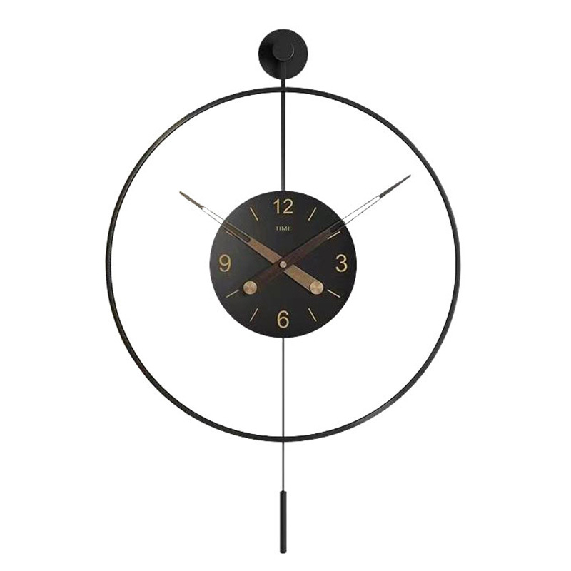 Španjolski minimalistički zidni sat, kružni brojčanik od željeza, kvarcni pogon, baterijsko napajanje, jednostrani, tih dizajn