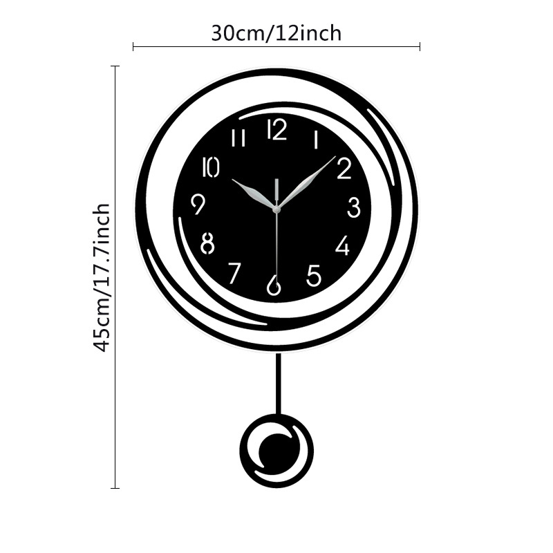 Zidni sat - Minimalistički kružni dizajn (Model E-CY-102; SAN TAI second-sweep mehanizam; okružna akril kućište; brojčanik od organičnog stakla; napajanje baterijom)