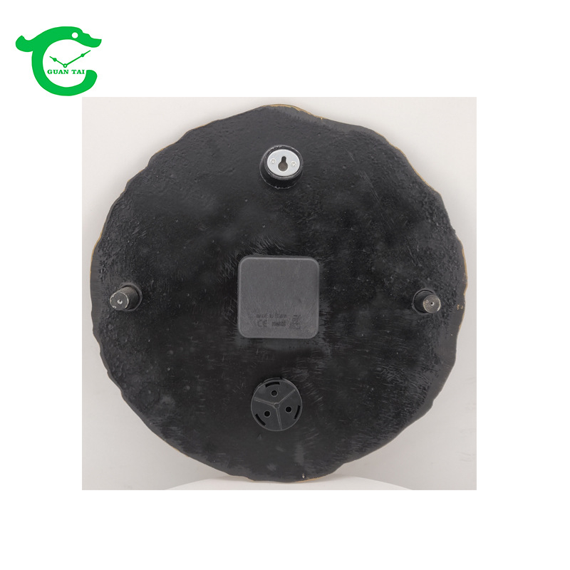 Zidni sat s termometrom, okrugli brojčanik od smole, IP44 vodootporan, napajanje baterijom