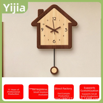 Nástenné hodiny s elektronickým pohybom JK007, batériové napájanie, drevené telo a ciferník, hrúbka 18 mm