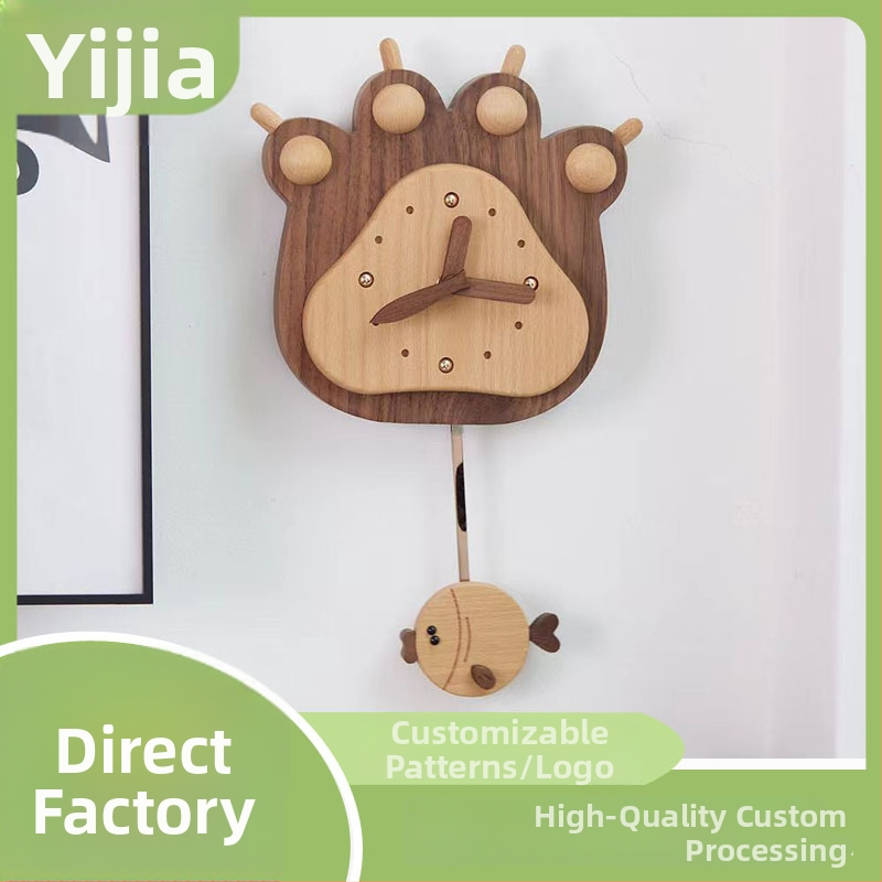 Nástenné hodiny s elektronickým pohybom JK007, batériové napájanie, drevené telo a ciferník, hrúbka 18 mm