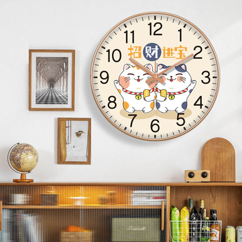 Macska falióra a nappaliba - rajzfilm dizájn, fúrás nélküli telepítés, rádióvezérlés, elemmel működik, üvegszámlap