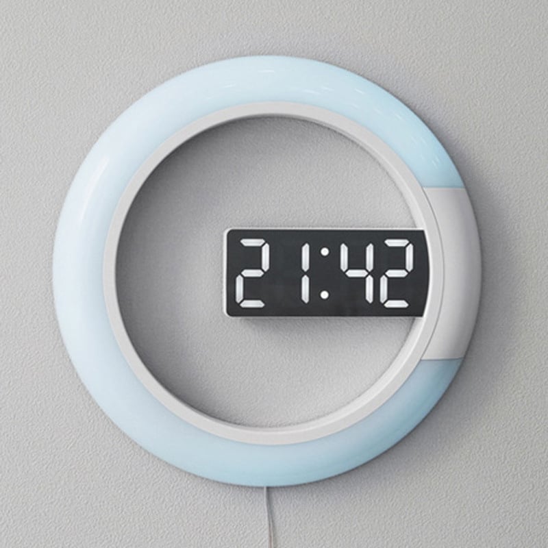 Taishen TS-S24 LED zidni sat s izrezanim dizajnom, digitalni prikaz, termometar, alarm, noćno svjetlo i vanjsko napajanje