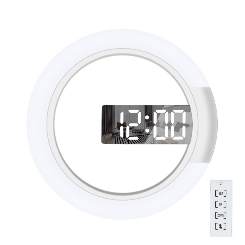 Taishen TS-S24 LED zidni sat s izrezanim dizajnom, digitalni prikaz, termometar, alarm, noćno svjetlo i vanjsko napajanje