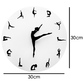 DIY zidni sat s motivom joge – tih hod, za dnevni boravak, Seiko 5168 mehanizam, akrilni brojčanik, 3D brojevi