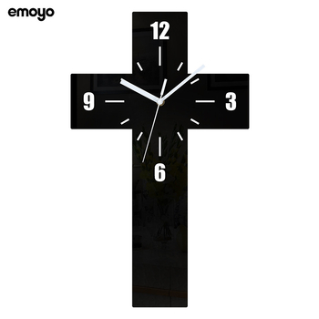 Ceas de perete, design în formă de cruce, stil modern, mișcare silențioasă cu cuarț, afișaj analog cu cifre