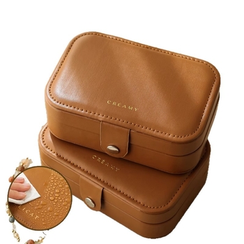 Kožna kutija za nakit, prijenosna, s mekanim unutarnjim prostorom, model ST232403-23240307U4001, za ogrlice, naušnice i prstenje