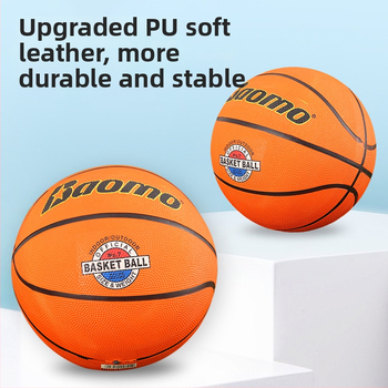 Gumijas basketbola bumba ar drukātu logotipu, bez personalizācijas; piemērota iekštelpu un āra lietošanai; piemērota basketbolam, futbolam un volejbolam