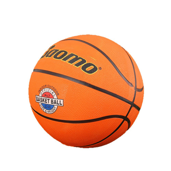 Gumijas basketbola bumba ar drukātu logotipu, bez personalizācijas; piemērota iekštelpu un āra lietošanai; piemērota basketbolam, futbolam un volejbolam