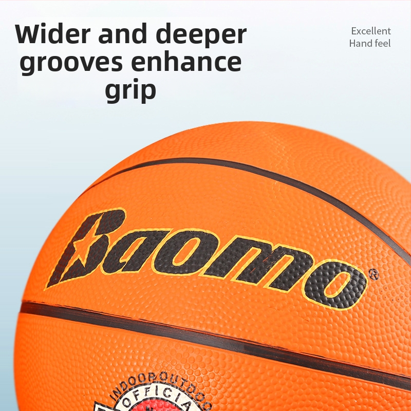 Gumijas basketbola bumba ar drukātu logotipu, bez personalizācijas; piemērota iekštelpu un āra lietošanai; piemērota basketbolam, futbolam un volejbolam