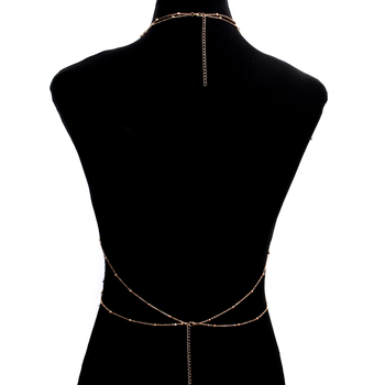 Ženski body chain ogrlica, kristalne kapljice, ručna izrada, legura