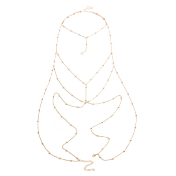 Ženski body chain ogrlica, kristalne kapljice, ručna izrada, legura
