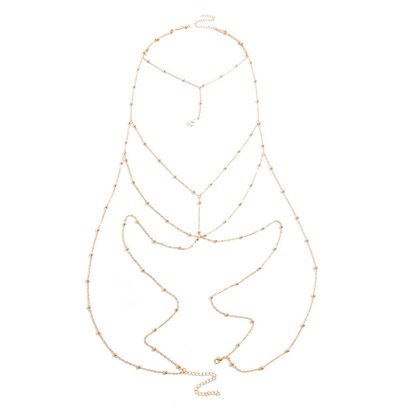 Ženski body chain ogrlica, kristalne kapljice, ručna izrada, legura