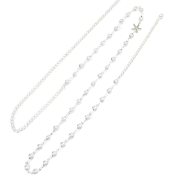 Колан за талия с перлена морска звезда и звездна форма; железо, електроплатиране