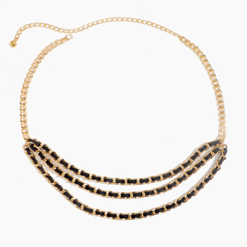 Trostruka metalna strukna lanac za haljinu, pleteni dizajn, uska širina, ženski modni pojas, izdanje jesen 2025