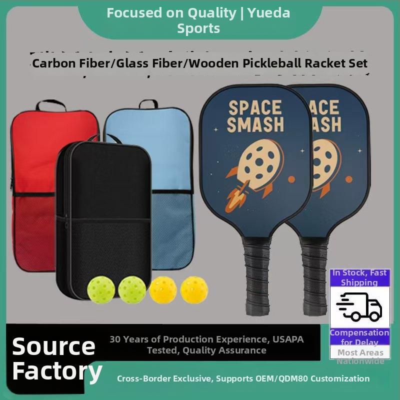 Pickleball rakete no stiklašķiedras, zīmols Yueda Sports, svars 300 g, viegls dizains