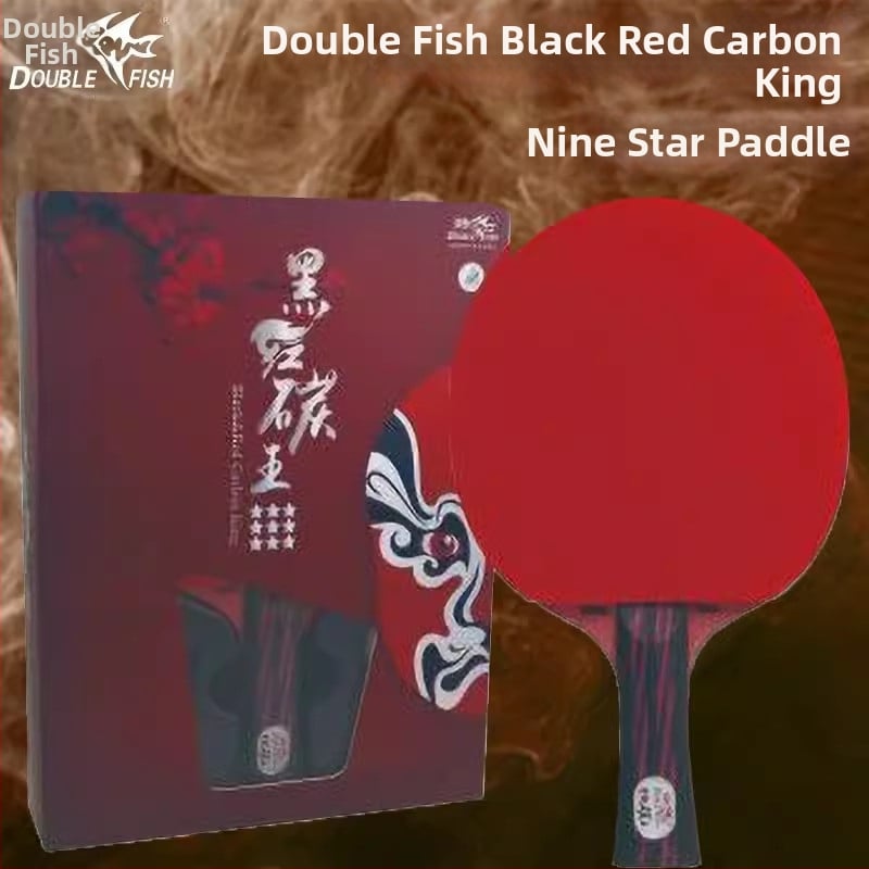DOUBLE FISH Stolný tenis raketa - jadro z uhlíkových vlákien, guma proti lepeniu, Shakehand štýl, model Carbon King