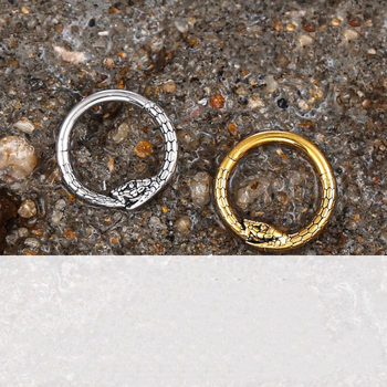 Халка за нос във форма на змия, 316L неръждаема стомана, полирана повърхност, унисекс пирсинг бижута серия Twist