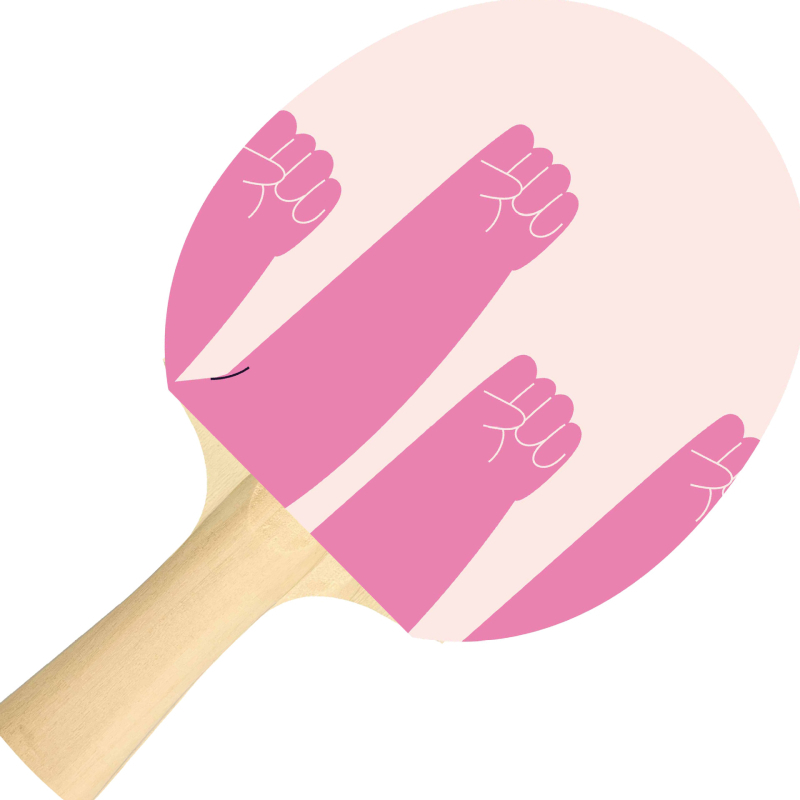 Wellsheng ракетка за тенис на маса — персонализирана долна част, анти-залепваща гума, страничен удар