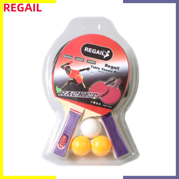 Set reketa za stolni tenis, shakehand stil, baza od topole, guma s ljepilom, Regail marka, podrijetlo Zhejiang