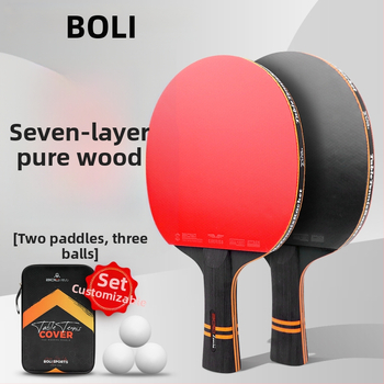 Force Set Reketa za Stolni Tenis – Dva Reketa i Tri Lopte, Ploča od Topolovog Drveta, Invert Guma