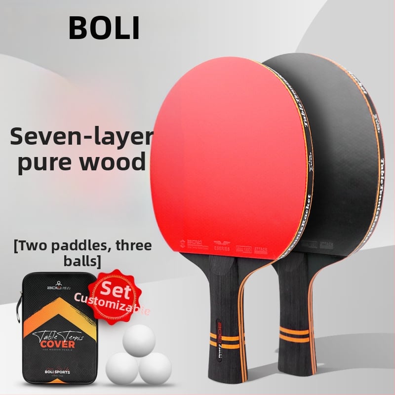 Force Set Reketa za Stolni Tenis – Dva Reketa i Tri Lopte, Ploča od Topolovog Drveta, Invert Guma