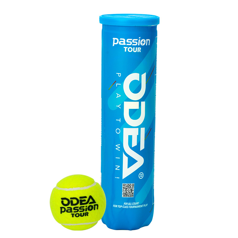 Odea tenisa bumba, gumijas konstrukcija, augsta elastība, izturīga sacensību bumba, 4 gab. iepakojumā.