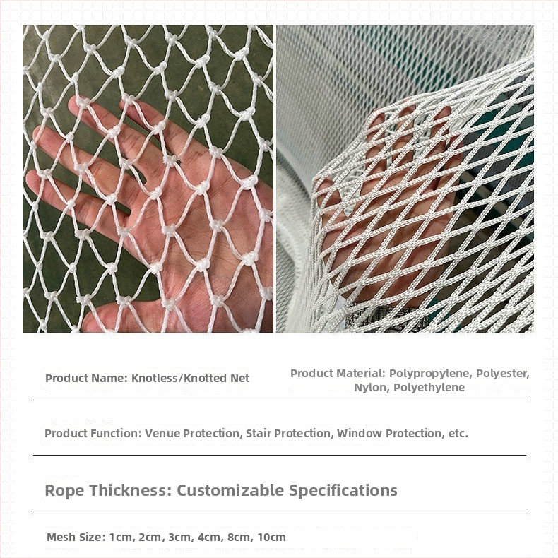 Prisitaikantis apsauginis tinklas sporto aikštelėms, be mazgų, medžiagos: poliesteris, nailonas, polipropilenas, apsauga ir atskyrimas