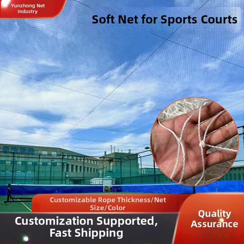 Jalgpalli ja korvpalli väljakute top võrk ilma sõlmedeta – kaitsev võrk, polüestri ja polüetüleeni võrk