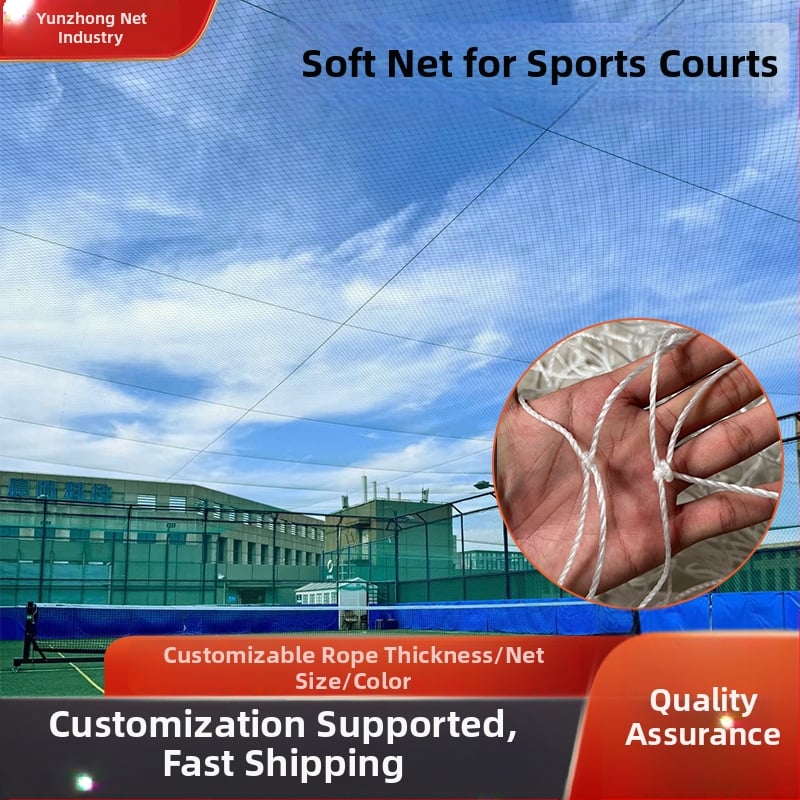 Jalgpalli ja korvpalli väljakute top võrk ilma sõlmedeta – kaitsev võrk, polüestri ja polüetüleeni võrk