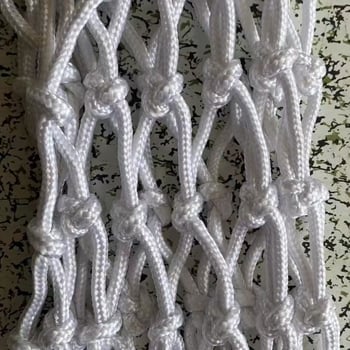 Plasă de baschet, țesută manual, mai groasă, rezistentă la intemperii și vânt, 4 rânduri și 7 agăţători