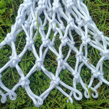 Plasă de baschet, țesută manual, mai groasă, rezistentă la intemperii și vânt, 4 rânduri și 7 agăţători