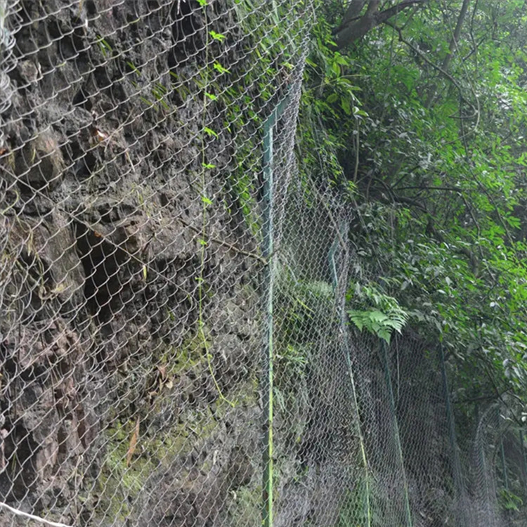 Aktiivne kaljunuki kaitsev võrk mägedes kivimurdevate vastu; terastraadid, paindlik disain, sobib teede kasutamiseks