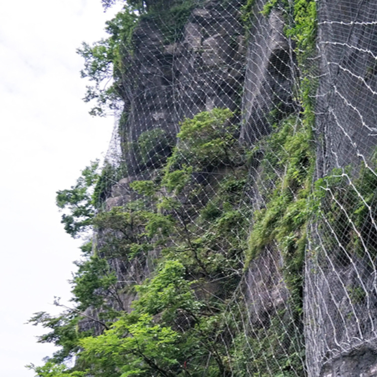 Aktiivne kaljunuki kaitsev võrk mägedes kivimurdevate vastu; terastraadid, paindlik disain, sobib teede kasutamiseks