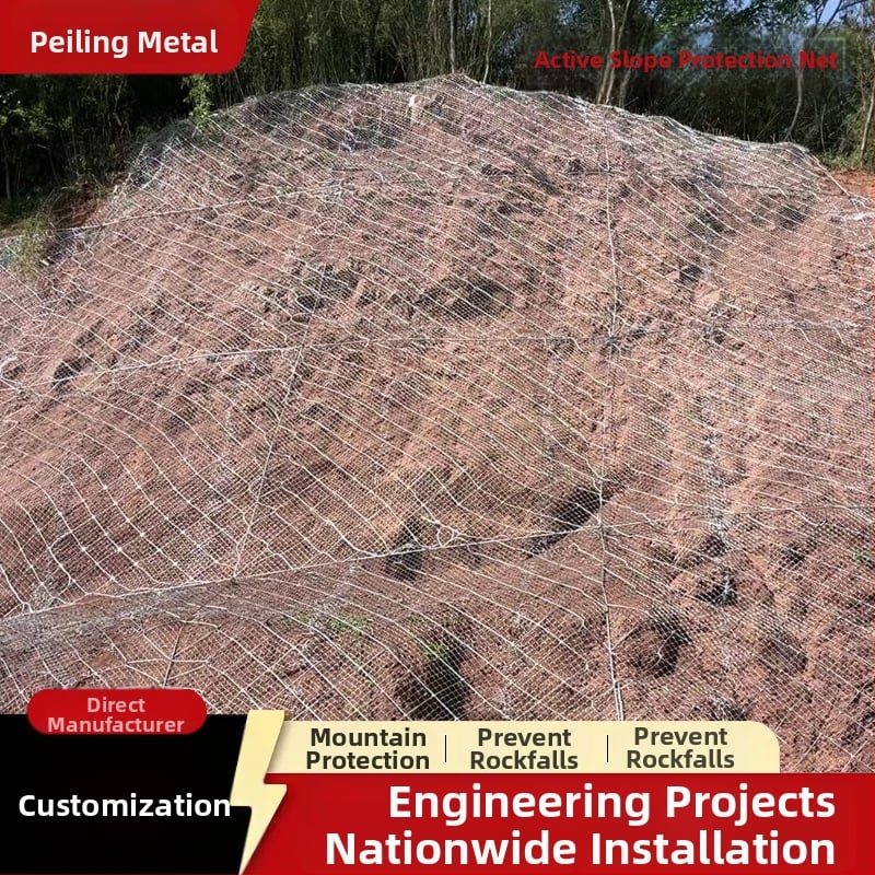 Peiling kuumtsinkitud terasvõrgu kaitse nõlvadele – aktiivne ja passiivne kaitse, maast stabiliseerimine, päritolu Hebei Anping, Hiina