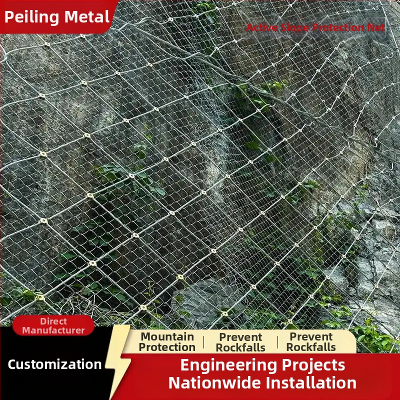 Peiling kuumtsinkitud terasvõrgu kaitse nõlvadele – aktiivne ja passiivne kaitse, maast stabiliseerimine, päritolu Hebei Anping, Hiina