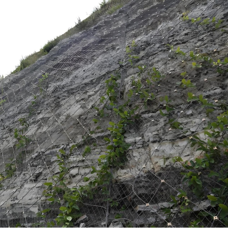 Plasă de protecție a versanților activă și pasivă, cu SNS cablu din oțel flexibil, pentru alunecări de teren montane și prăbușiri de stânci