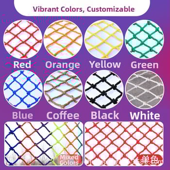 Lastekaitsevõrk trepist ja rõdult, nailonvõrk piirde jaoks aias, dekoratiivne köievõrk