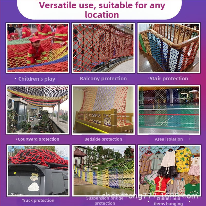 Lastekaitsevõrk trepist ja rõdult, nailonvõrk piirde jaoks aias, dekoratiivne köievõrk