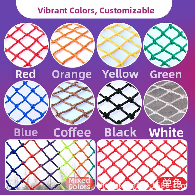 Lastekaitsevõrk trepist ja rõdult, nailonvõrk piirde jaoks aias, dekoratiivne köievõrk