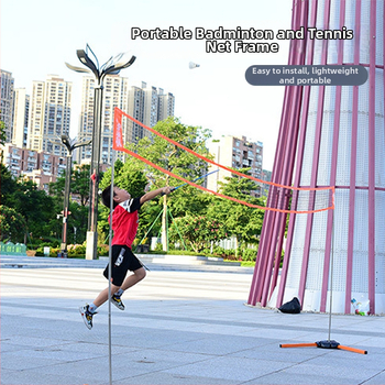 Išorinis badminton tinklo stovas – nešiojamas sulankstomos tinklo konstrukcijos žaidimams; Medžiaga: Kitas; Prisitaikymas: Taip; Tinka badmintonui ir tenisui