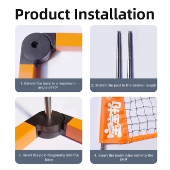 Išorinis badminton tinklo stovas – nešiojamas sulankstomos tinklo konstrukcijos žaidimams; Medžiaga: Kitas; Prisitaikymas: Taip; Tinka badmintonui ir tenisui