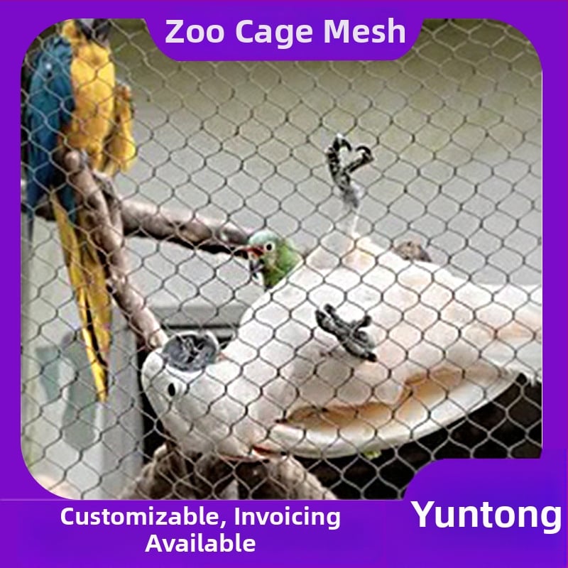 Express rozsdamentes acélból készült huzalozott védőháló, 304-es rozsdamentes acélból, diamantszerkezetű nyílásokkal, parkok, állatkertek, szállodák és bevásárlóközpontok számára