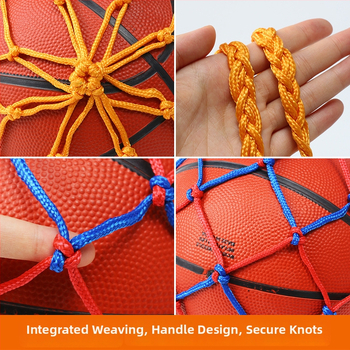 Nailona režģa soma basketbolam — piemērota basketbolam, futbolam un volejbolam