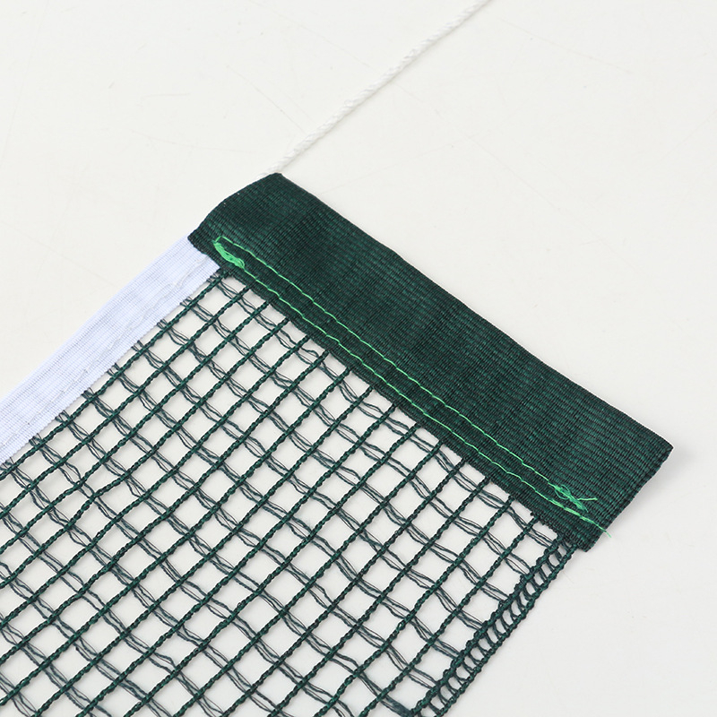 Stalo teniso tinklas varžybų izoliacijai — PE poliesterio medvilninė, krašto siuvimas, pakabinimas ir tinklo tvirtinimas