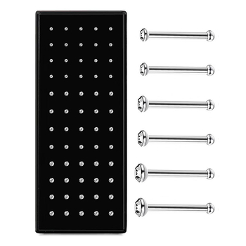 Orrpiercing rozsdamentes acélból gyémánt bevonattal, geometriai stílus, uniszex